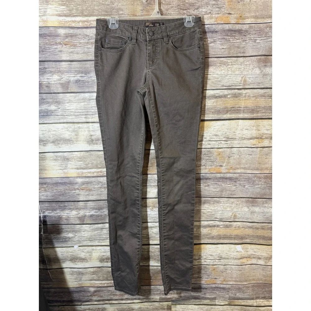 prAna Kayla Jeans Skinny Dark Mud Brown Organic Stretch Tall 0 25 x 35 Gorpcore